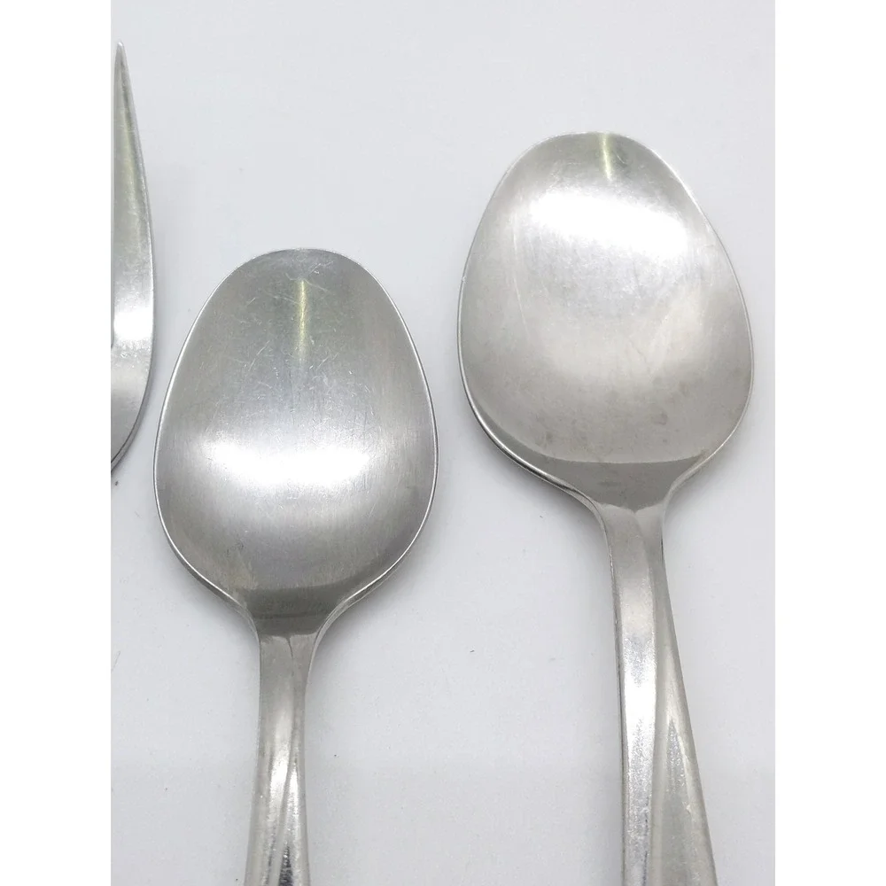 Rogers Lawncrest Flatware 4pc Silver Stainless Steel MCM Wheat Pattern Set